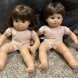 American doll retired bitty baby twins, brunette girl and boy!